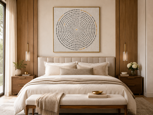 Luxury Custom Ketubah on Fine Linen with Gold Hebrew Calligraphy